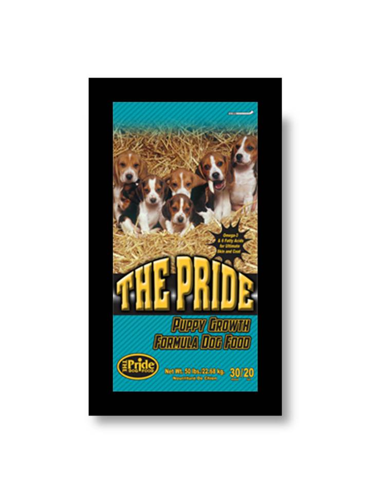 The pride shop dog food logo